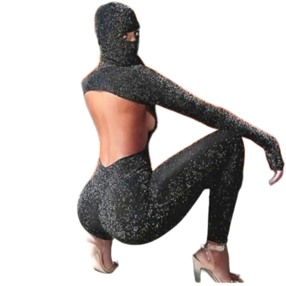 Ladies Sexy backless sparkly jumpsuit sz X-large